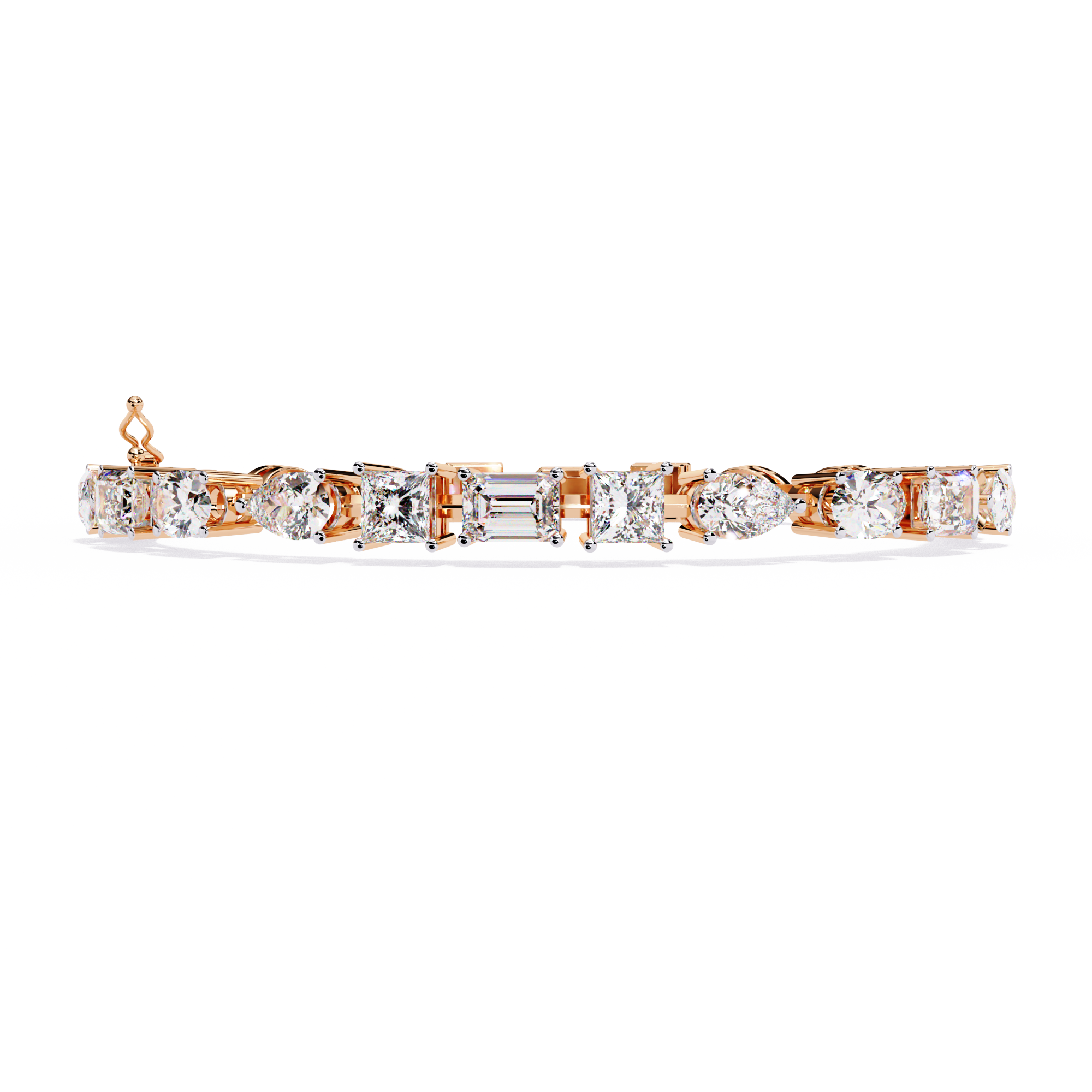 Solitairekart 13.84ct Mixed-Cut Diamond Tennis Bracelet-H Color, VS1 Clarity